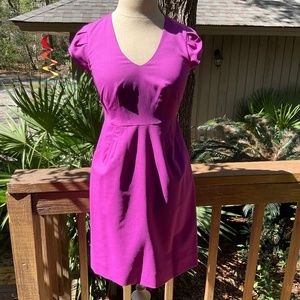 NWT J. Crew Annabel Bright Dahlia Pink Wool Dress